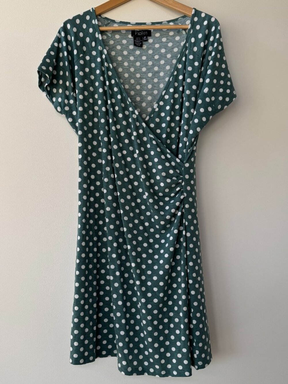 Women's Turquoise Papillion Dress with White Polka dot Patterning (Size XXL)